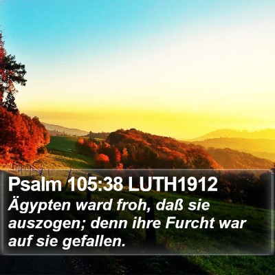 Psalm 105:38 LUTH1912 Bible Verse Image