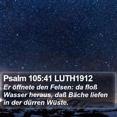 Psalm 105:41 LUTH1912 Bible Verse Image