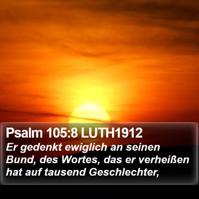 Psalm 105:8 LUTH1912 Bible Verse Image