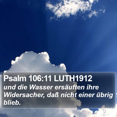 Psalm 106:11 LUTH1912 Bible Verse Image