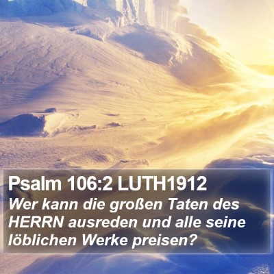 Psalm 106:2 LUTH1912 Bible Verse Image