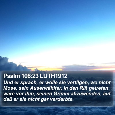 Psalm 106:23 LUTH1912 Bible Verse Image