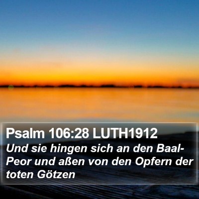 Psalm 106:28 LUTH1912 Bible Verse Image