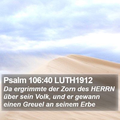 Psalm 106:40 LUTH1912 Bible Verse Image