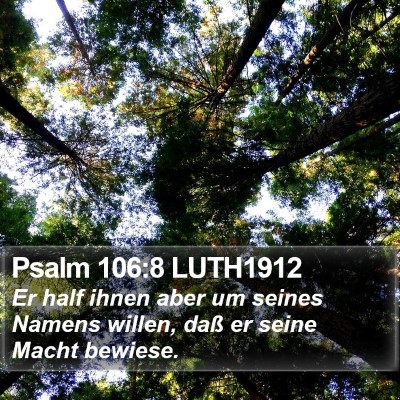 Psalm 106:8 LUTH1912 Bible Verse Image