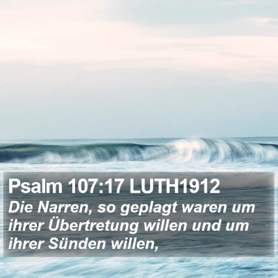 Psalm 107:17 LUTH1912 Bible Verse Image