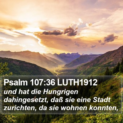 Psalm 107:36 LUTH1912 Bible Verse Image