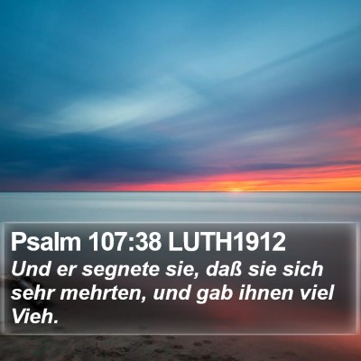 Psalm 107:38 LUTH1912 Bible Verse Image