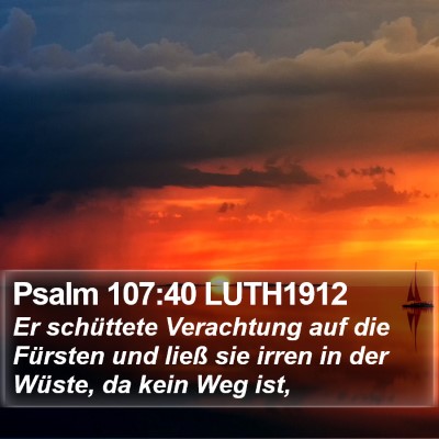 Psalm 107:40 LUTH1912 Bible Verse Image