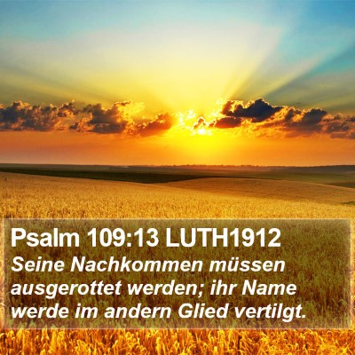 Psalm 109:13 LUTH1912 Bible Verse Image