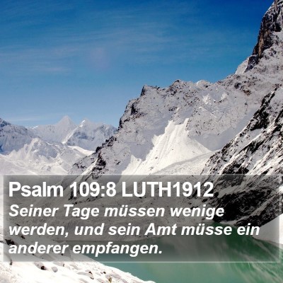 Psalm 109:8 LUTH1912 Bible Verse Image
