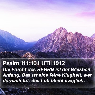 Psalm 111:10 LUTH1912 Bible Verse Image