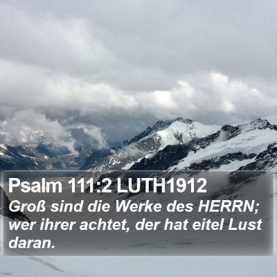 Psalm 111:2 LUTH1912 Bible Verse Image