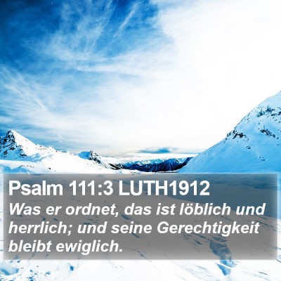 Psalm 111:3 LUTH1912 Bible Verse Image