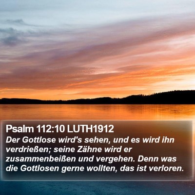 Psalm 112:10 LUTH1912 Bible Verse Image
