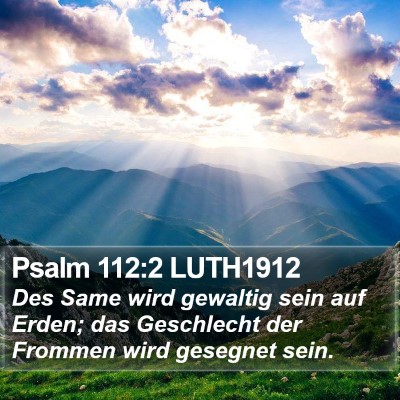 Psalm 112:2 LUTH1912 Bible Verse Image