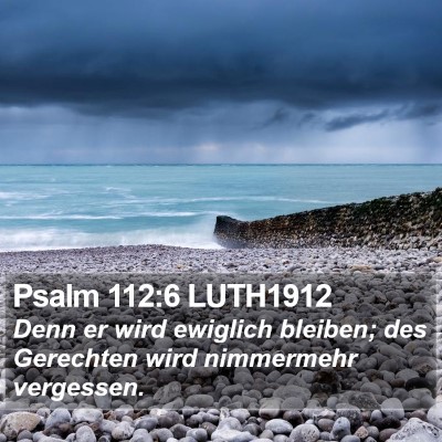 Psalm 112:6 LUTH1912 Bible Verse Image