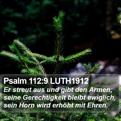 Psalm 112:9 LUTH1912 Bible Verse Image