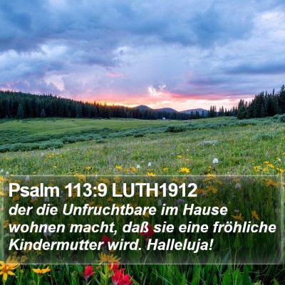 Psalm 113:9 LUTH1912 Bible Verse Image