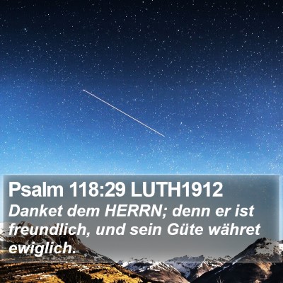 Psalm 118:29 LUTH1912 Bible Verse Image