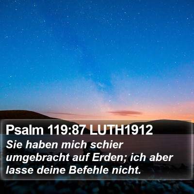 Psalm 119:87 LUTH1912 Bible Verse Image