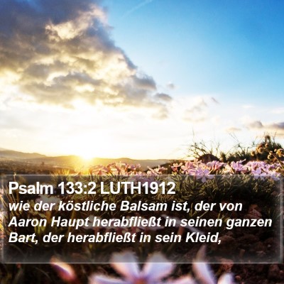 Psalm 133:2 LUTH1912 Bible Verse Image