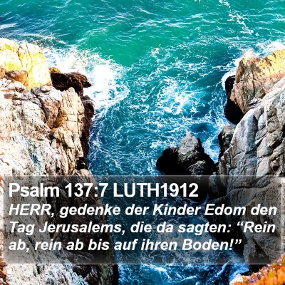 Psalm 137:7 LUTH1912 Bible Verse Image