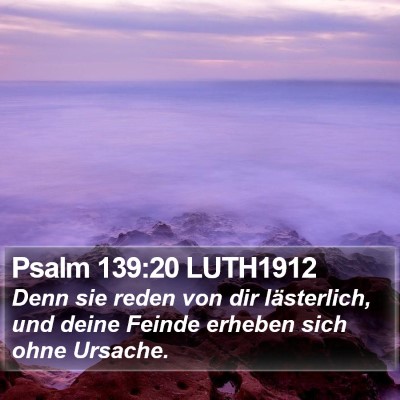 Psalm 139:20 LUTH1912 Bible Verse Image