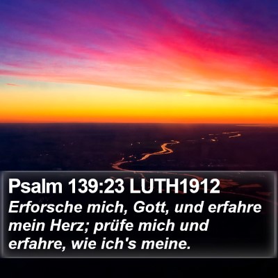 Psalm 139:23 LUTH1912 Bible Verse Image