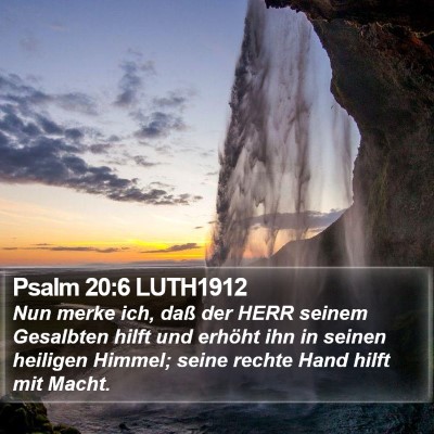 Psalm 20:6 LUTH1912 Bible Verse Image
