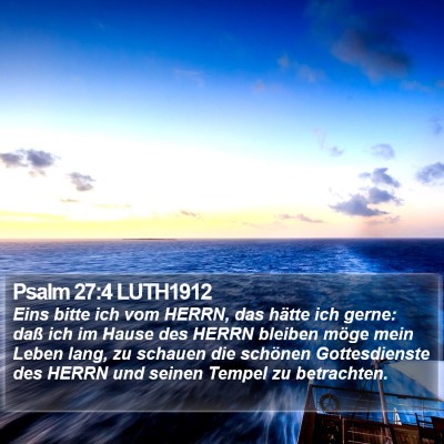 Psalm 27:4 LUTH1912 Bible Verse Image