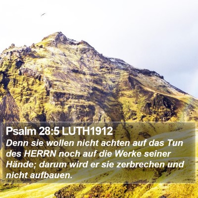 Psalm 28:5 LUTH1912 Bible Verse Image