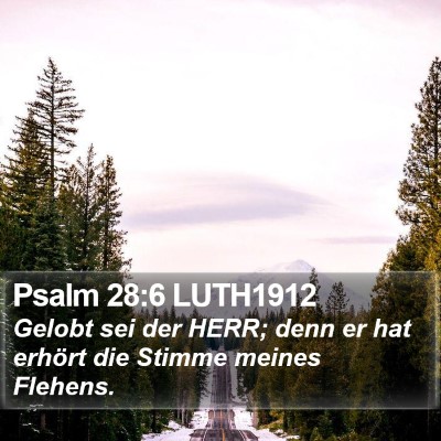 Psalm 28:6 LUTH1912 Bible Verse Image