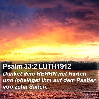 Psalm 33:2 LUTH1912 Bible Verse Image
