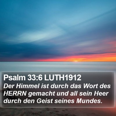 Psalm 33:6 LUTH1912 Bible Verse Image