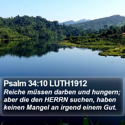 Psalm 34:10 LUTH1912 Bible Verse Image