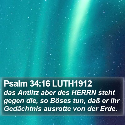 Psalm 34:16 LUTH1912 Bible Verse Image