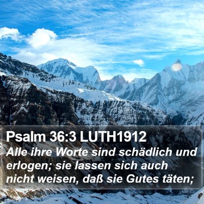 Psalm 36:3 LUTH1912 Bible Verse Image