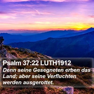 Psalm 37:22 LUTH1912 Bible Verse Image