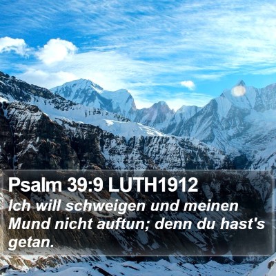 Psalm 39:9 LUTH1912 Bible Verse Image