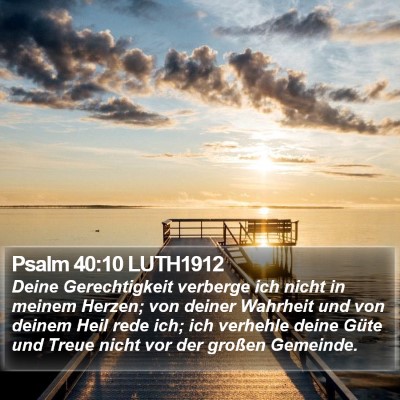 Psalm 40:10 LUTH1912 Bible Verse Image