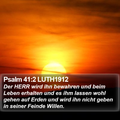 Psalm 41:2 LUTH1912 Bible Verse Image