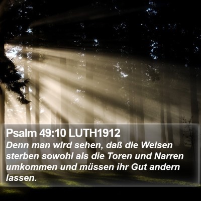 Psalm 49:10 LUTH1912 Bible Verse Image