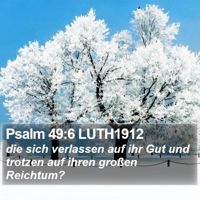 Psalm 49:6 LUTH1912 Bible Verse Image