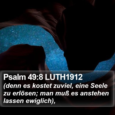 Psalm 49:8 LUTH1912 Bible Verse Image