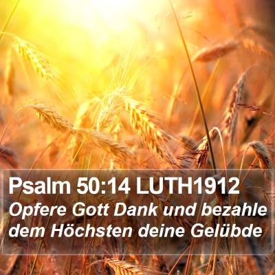 Psalm 50:14 LUTH1912 Bible Verse Image