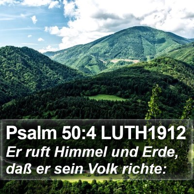 Psalm 50:4 LUTH1912 Bible Verse Image