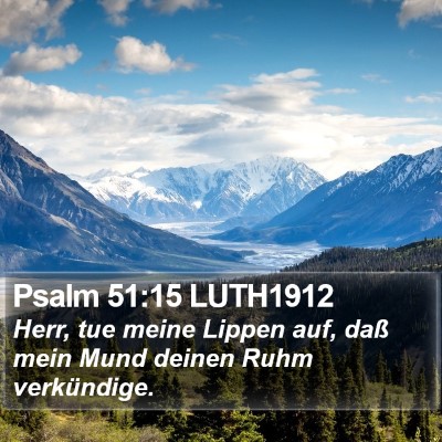 Psalm 51:15 LUTH1912 Bible Verse Image