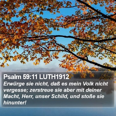 Psalm 59:11 LUTH1912 Bible Verse Image