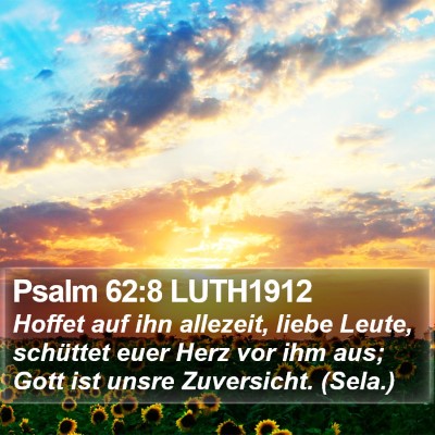 Psalm 62:8 LUTH1912 Bible Verse Image